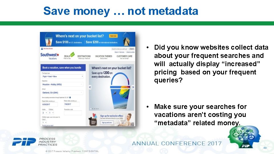 Save money … not metadata • Did you know websites collect data about your