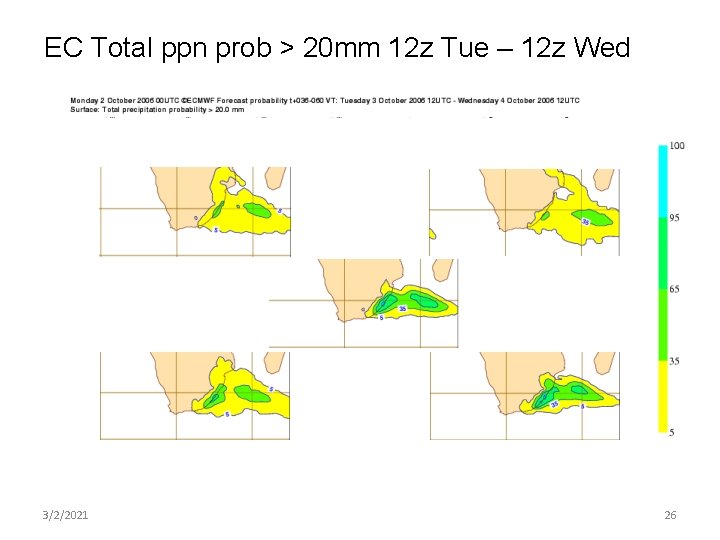 EC Total ppn prob > 20 mm 12 z Tue – 12 z Wed