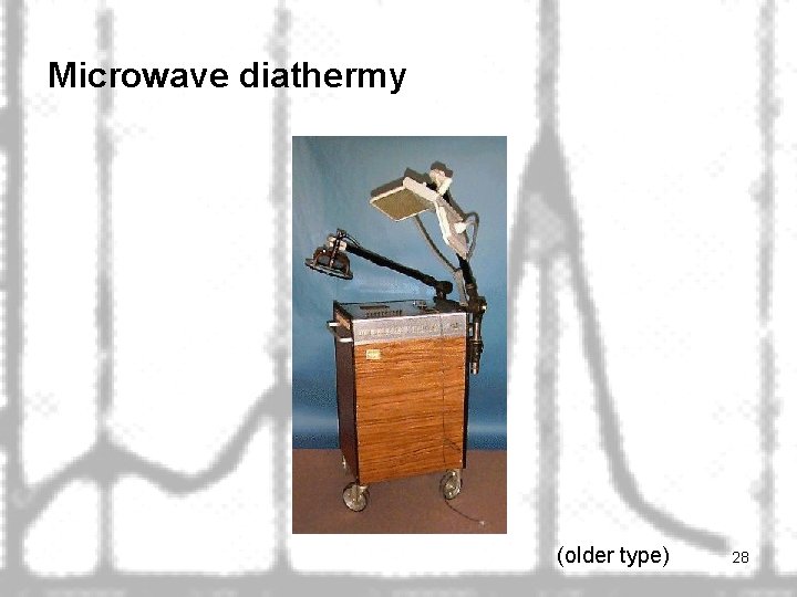 Microwave diathermy (older type) 28 