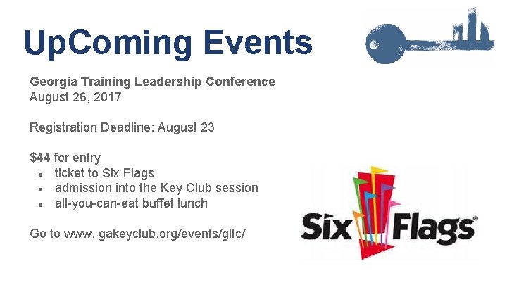 Up. Coming Events Georgia Training Leadership Conference August 26, 2017 Registration Deadline: August 23