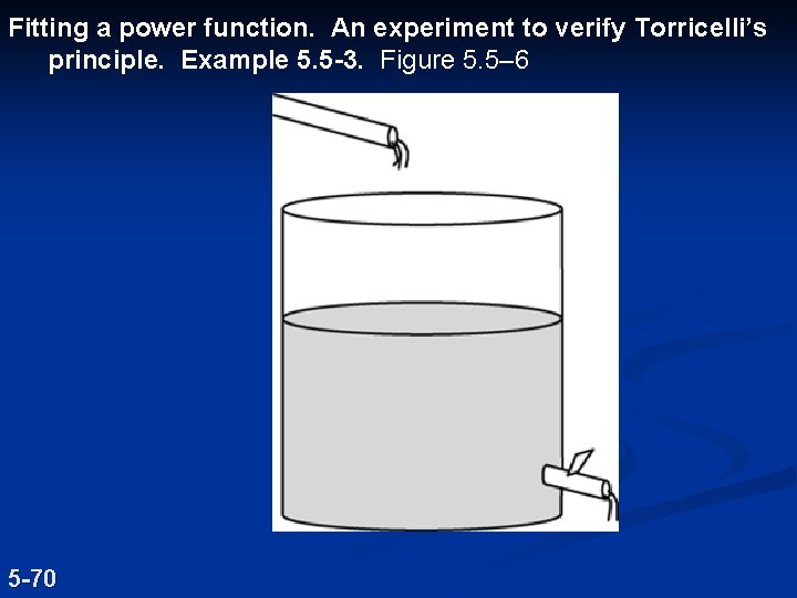 Fitting a power function. An experiment to verify Torricelli’s principle. Example 5. 5 -3. Fitting a power function. An experiment to verify Torricelli’s principle. Example 5. 5 -3.