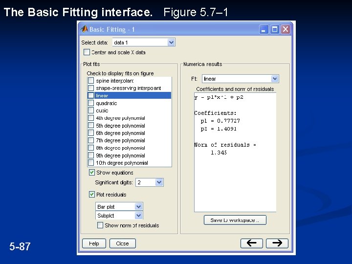 The Basic Fitting interface. Figure 5. 7– 1 5 -87 The Basic Fitting interface. Figure 5. 7– 1 5 -87