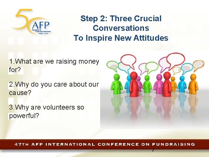 Step 2: Three Crucial Conversations To Inspire New Attitudes 1. What are we raising