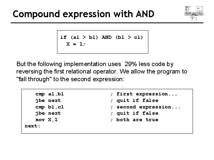 Compound expression with AND if (al > bl) AND (bl > cl) X =