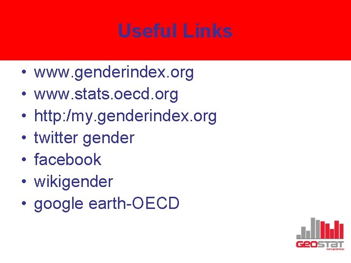 Domestic Violence in Georgia Useful Links • • www. genderindex. org www. stats. oecd.