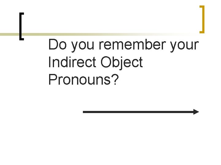 Do you remember your Indirect Object Pronouns? 