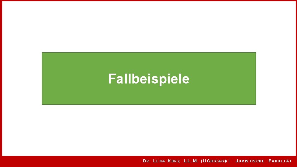  Fallbeispiele D R. L E N A K U N Z, L L.