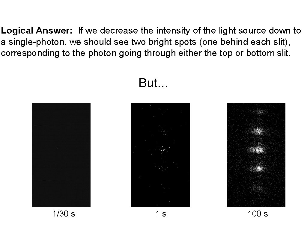 Logical Answer: If we decrease the intensity of the light source down to a