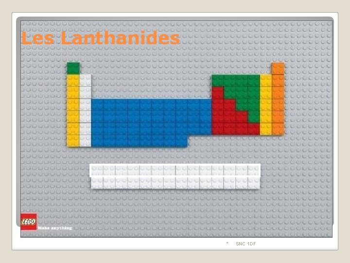 Les Lanthanides * SNC 1 DF 