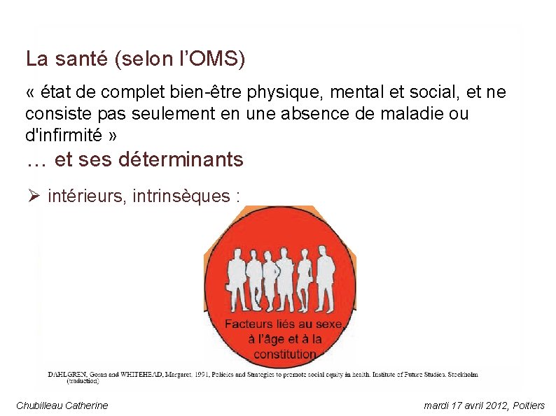 La santé (selon l’OMS) « état de complet bien-être physique, mental et social, et