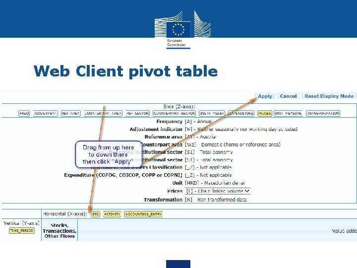 Web Client pivot table 