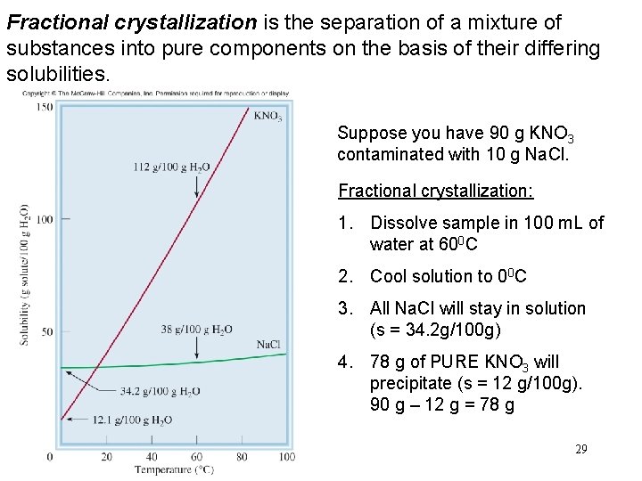 Fractional crystallization is the separation of a mixture of substances into pure components on
