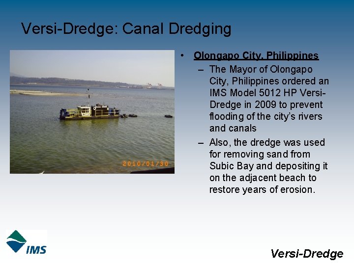 Versi-Dredge: Canal Dredging • Olongapo City, Philippines – The Mayor of Olongapo City, Philippines