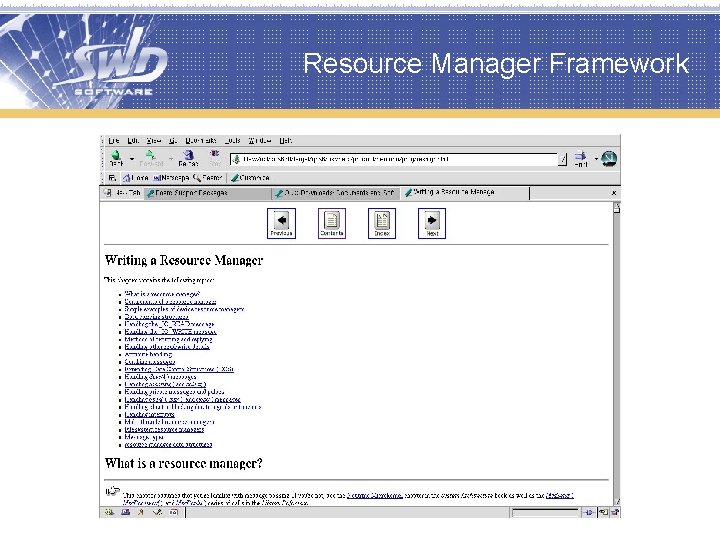 Resource Manager Framework 