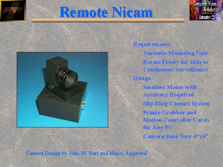 Remote Nicam f f Requirements – Versatile Mounting Unit – Rotate Freely for 360