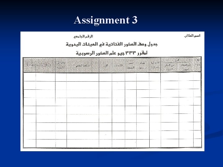 Assignment 3 
