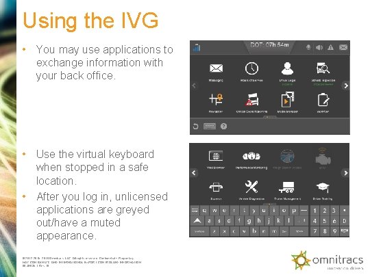 Using the IVG • You may use applications to exchange information with your back