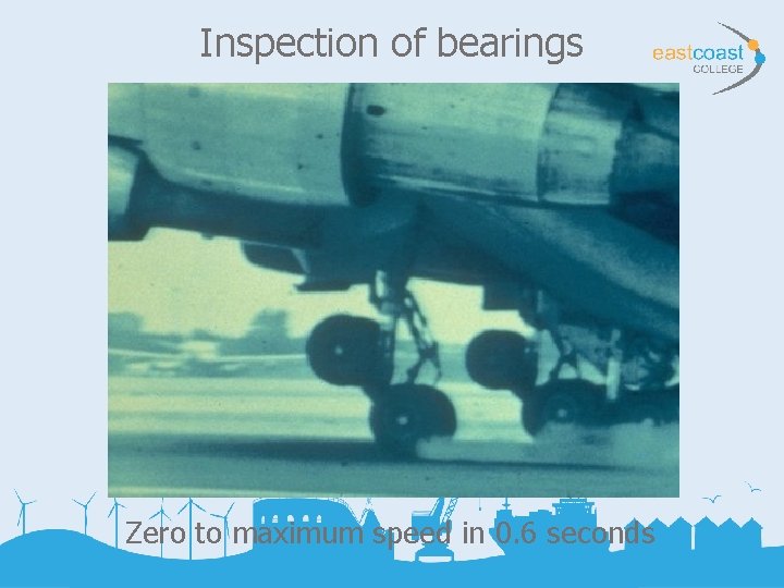 Inspection of bearings Zero to maximum speed in 0. 6 seconds 