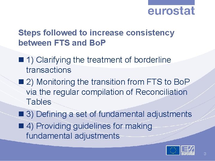 Steps followed to increase consistency between FTS and Bo. P n 1) Clarifying the