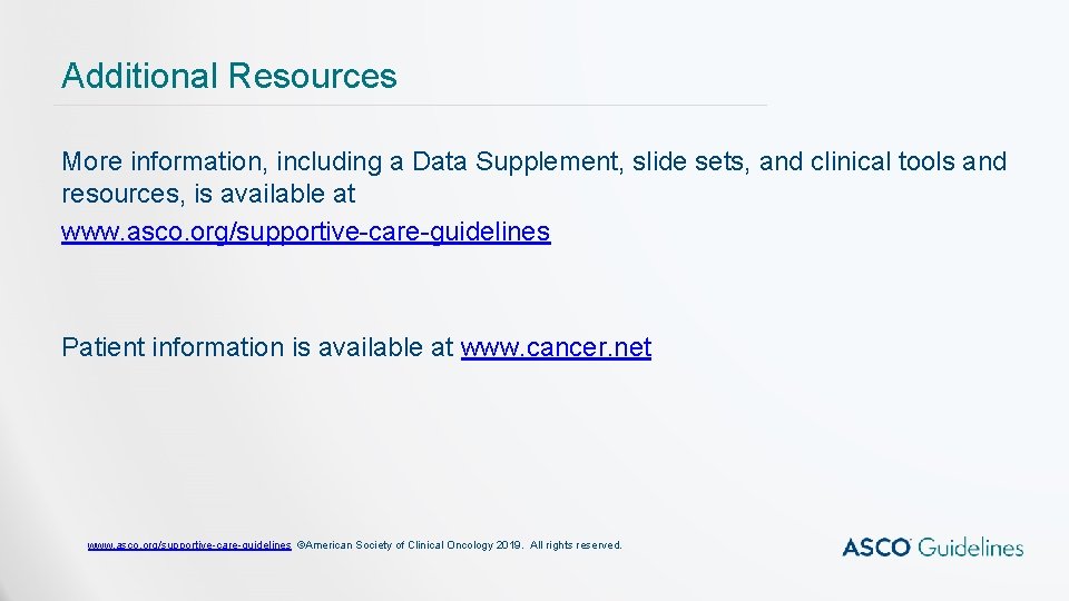 Additional Resources More information, including a Data Supplement, slide sets, and clinical tools and