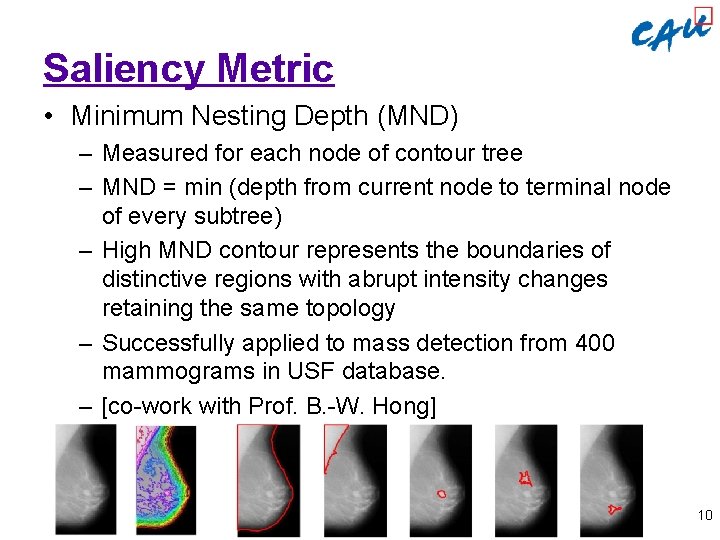 Saliency Metric • Minimum Nesting Depth (MND) – Measured for each node of contour