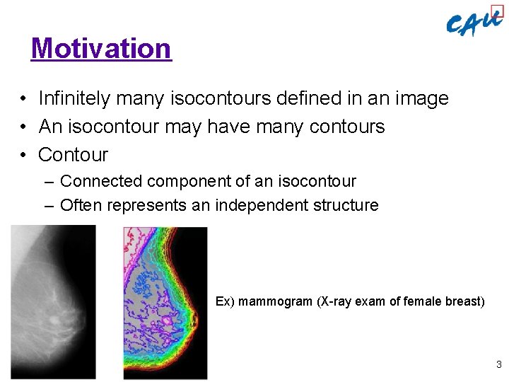 Motivation • Infinitely many isocontours defined in an image • An isocontour may have