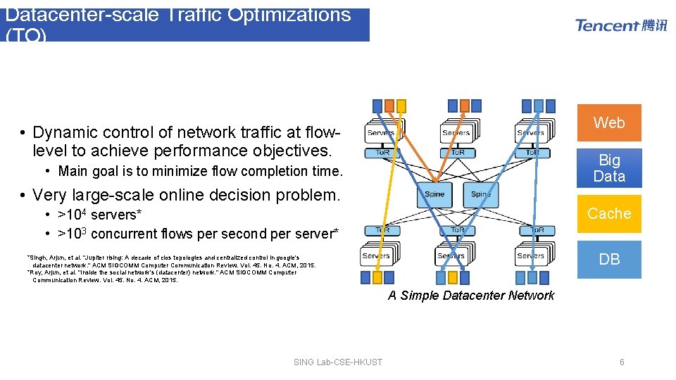 Datacenter-scale Traffic Optimizations (TO) Web • Dynamic control of network traffic at flowlevel to Datacenter-scale Traffic Optimizations (TO) Web • Dynamic control of network traffic at flowlevel to