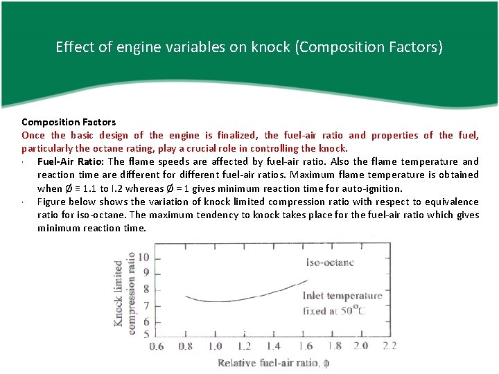 Effect of engine variables on knock (Composition Factors) Composition Factors Once the basic design