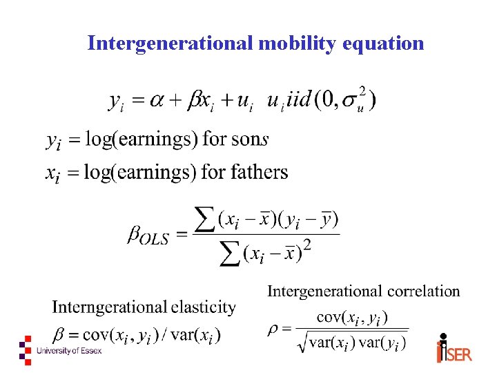 Intergenerational mobility equation 