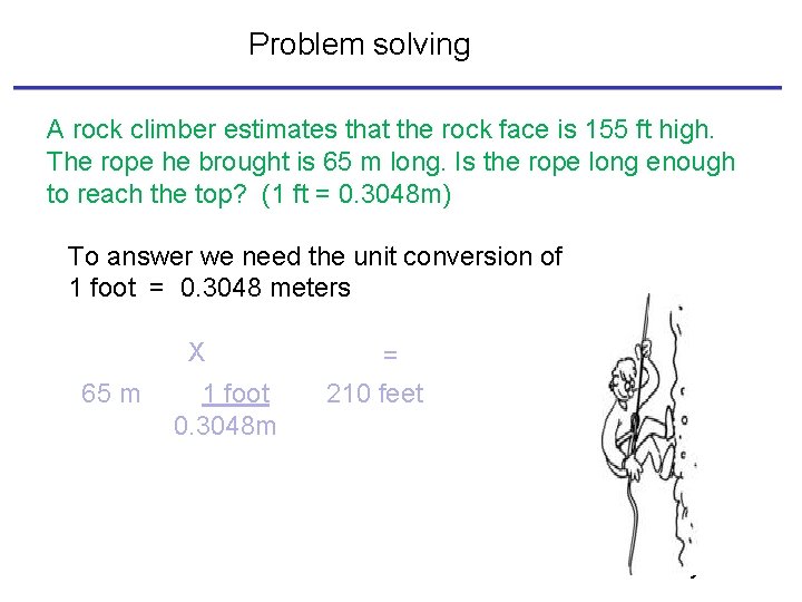 Problem solving A rock climber estimates that the rock face is 155 ft high.