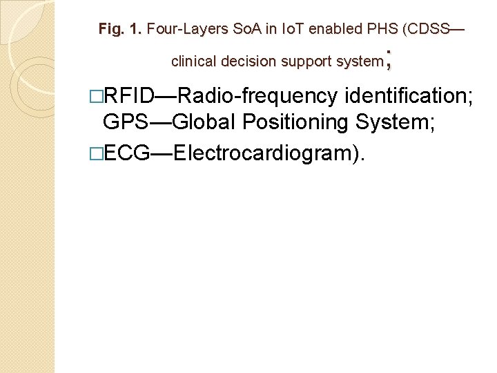 Fig. 1. Four-Layers So. A in Io. T enabled PHS (CDSS— ; clinical decision