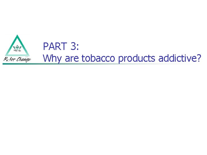 PART 3: Why are tobacco products addictive? 