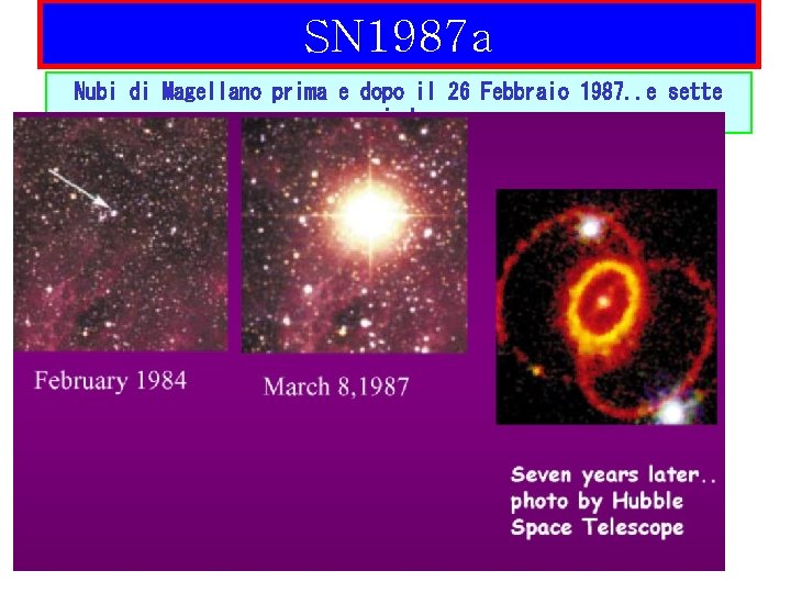 SN 1987 a Nubi di Magellano prima e dopo il 26 Febbraio 1987. .