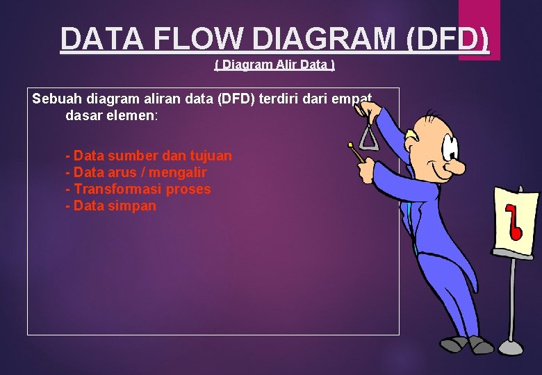 DATA FLOW DIAGRAM (DFD) ( Diagram Alir Data ) Sebuah diagram aliran data (DFD)