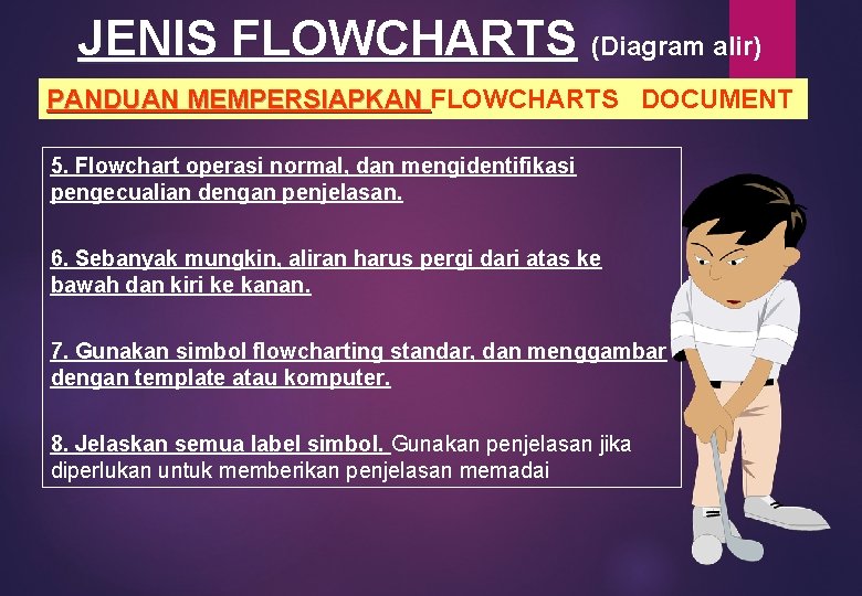JENIS FLOWCHARTS (Diagram alir) PANDUAN MEMPERSIAPKAN FLOWCHARTS DOCUMENT PANDUAN MEMPERSIAPKAN 5. Flowchart operasi normal,