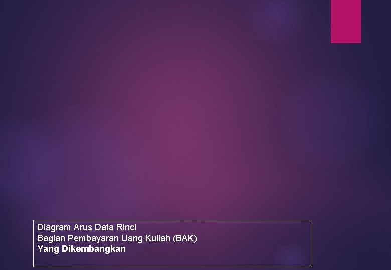 Diagram Arus Data Rinci Bagian Pembayaran Uang Kuliah (BAK) Yang Dikembangkan 