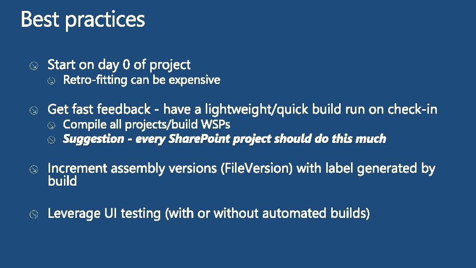 Suggestion - every Share. Point project should do this much 