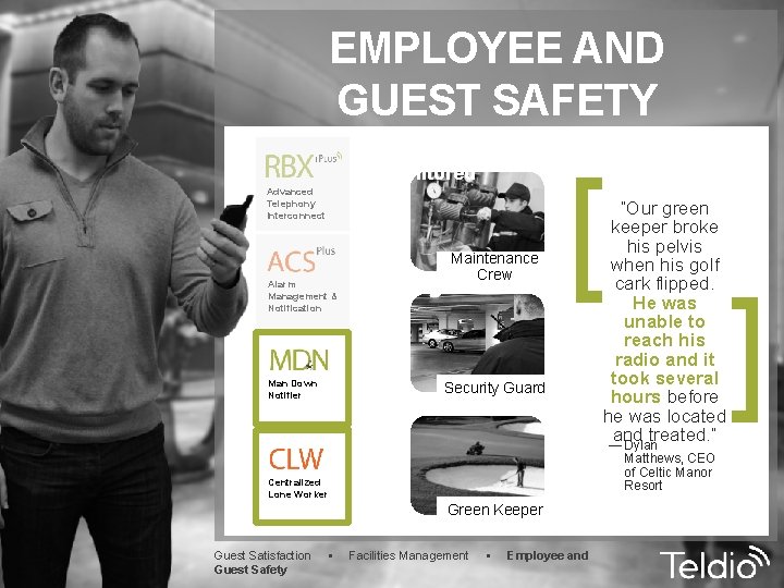 EMPLOYEE AND GUEST SAFETY Ensure Lone Workers are Always Monitored Alarm Management & Notification