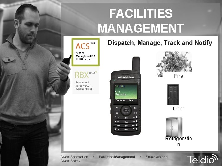 FACILITIES MANAGEMENT Dispatch, Manage, Track and Notify Alarm Management & Notification Fire Advanced Telephony