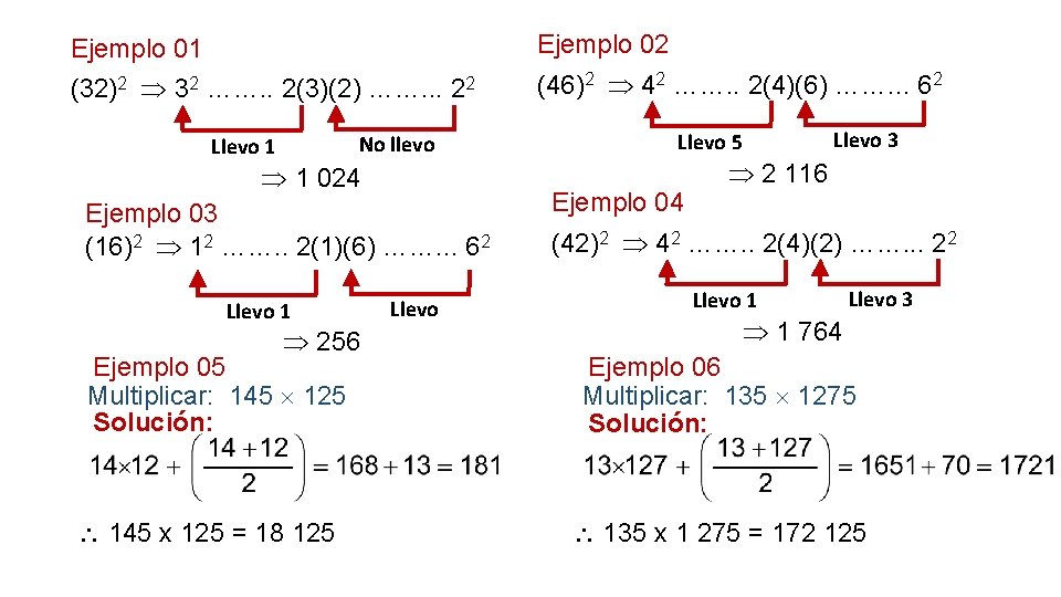 Ejemplo 01 Ejemplo 02 (32)2 32 ……. . 2(3)(2) ……. . . 22 (46)2