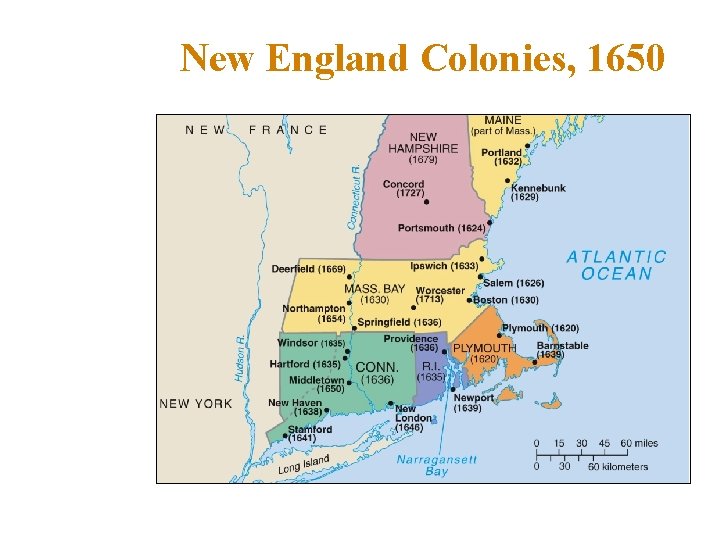 New England Colonies, 1650 