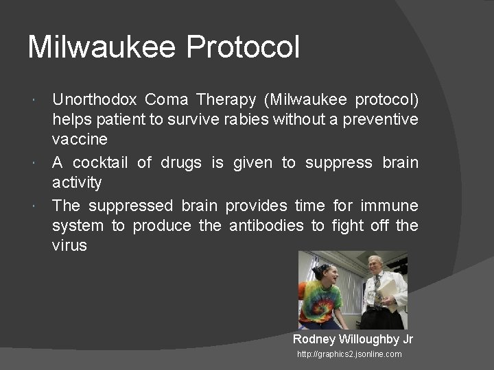 Milwaukee Protocol Unorthodox Coma Therapy (Milwaukee protocol) helps patient to survive rabies without a