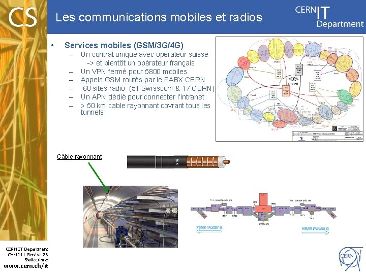 Les communications mobiles et radios • Services mobiles (GSM/3 G/4 G) – Un contrat