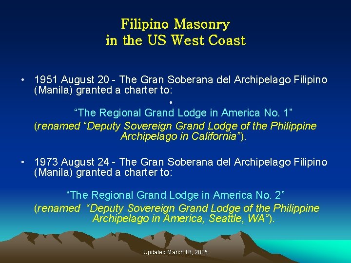 Filipino Masonry in the US West Coast • 1951 August 20 - The Gran