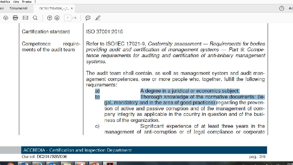 UNI ISO 37001: 2016 12 July-17 