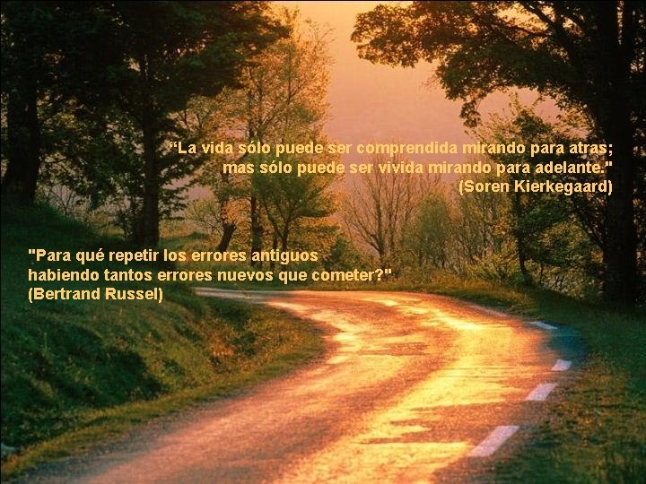 “La vida sólo puede ser comprendida mirando para atras; mas sólo puede ser vivida