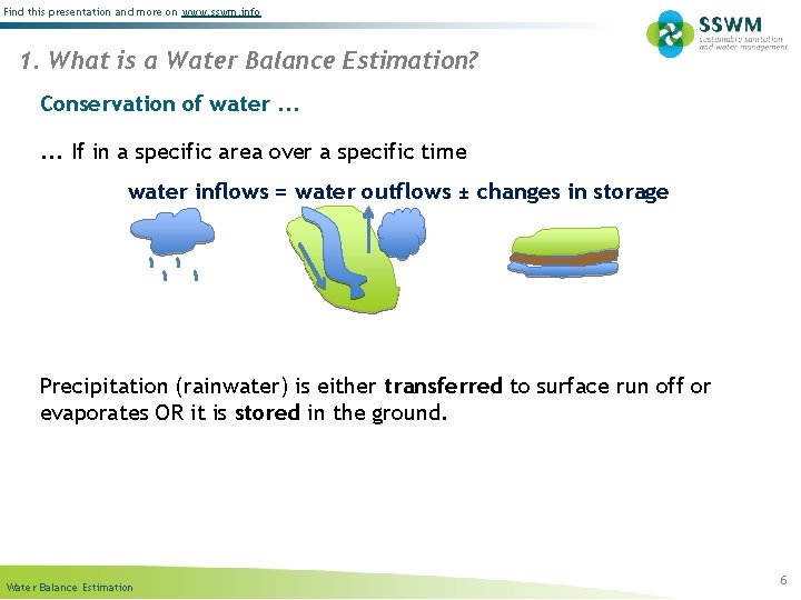 Find this presentation and more on www. sswm. info 1. What is a Water