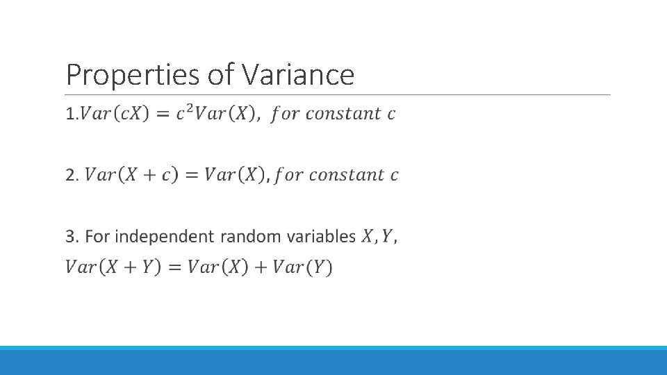 Properties of Variance 