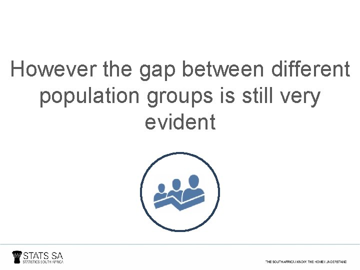 However the gap between different population groups is still very evident 