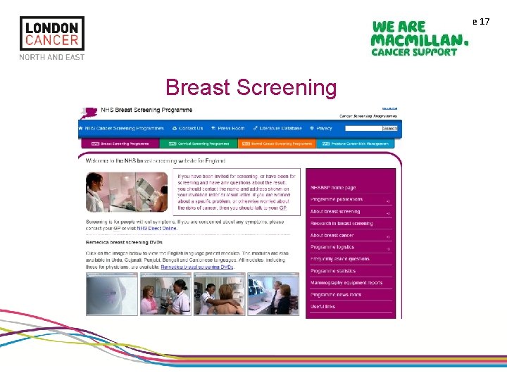 Slide 17 Breast Screening 